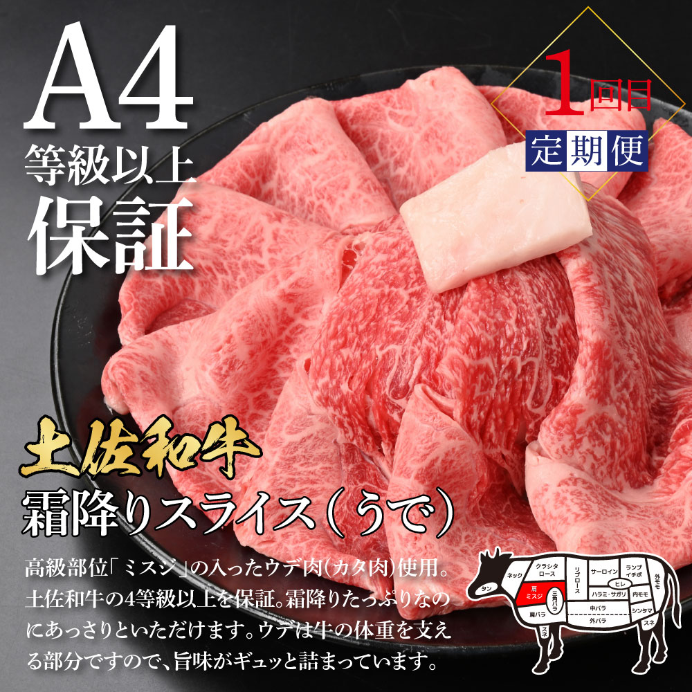 土佐味堪能3ヶ月定期便 かつおのタタキ×1.5kg 土佐和牛霜降りスライス(うで)×450g マグロの漬け丼の素 80g×5Pセット 鰹 カツオ たたき 刺身 訳あり 牛肉 ウデ肉 鮪 まぐろ