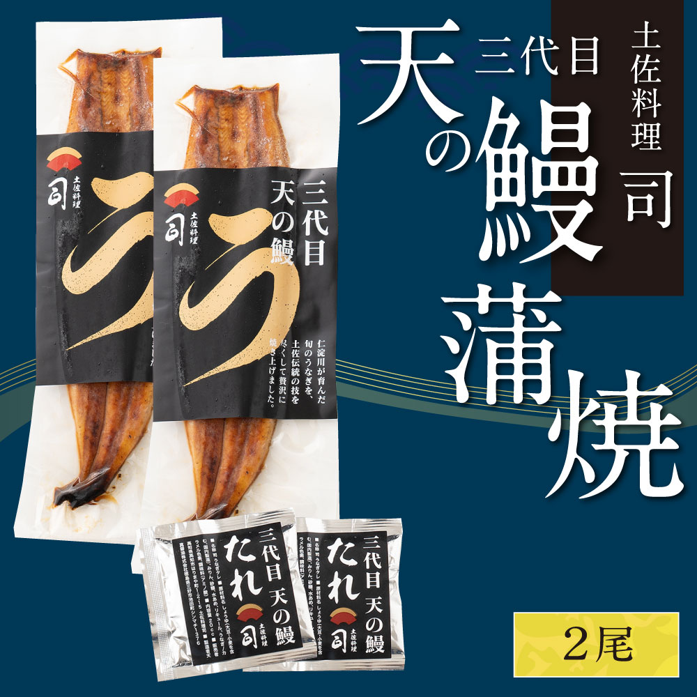 “土佐料理司”三代目天の鰻蒲焼2尾セット／「仁淀川」水系の地下水使用 完全無投薬養殖 国産・高知県産〈高知市共通返礼品〉うなぎ 真空パック （ウナギう・たれセット） 