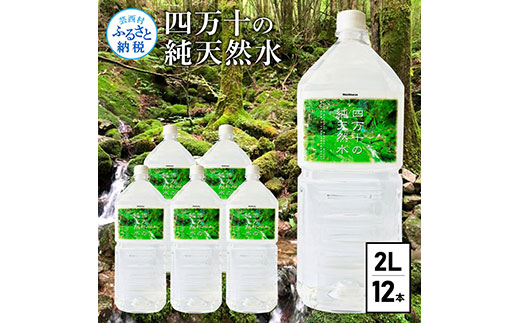 四万十の純天然水 2L×6本 ２ケース 水 天然水 軟水 ナチュラルミネラルウォーター 9000円 モンドセレクション金賞受賞 健康 おいしい お水 飲みやすい おすすめ ご家庭用 家庭用 ご自宅用 故郷納税 返礼品 高知 四万十川 清流 常温配送 まとめ買い 備蓄 防災