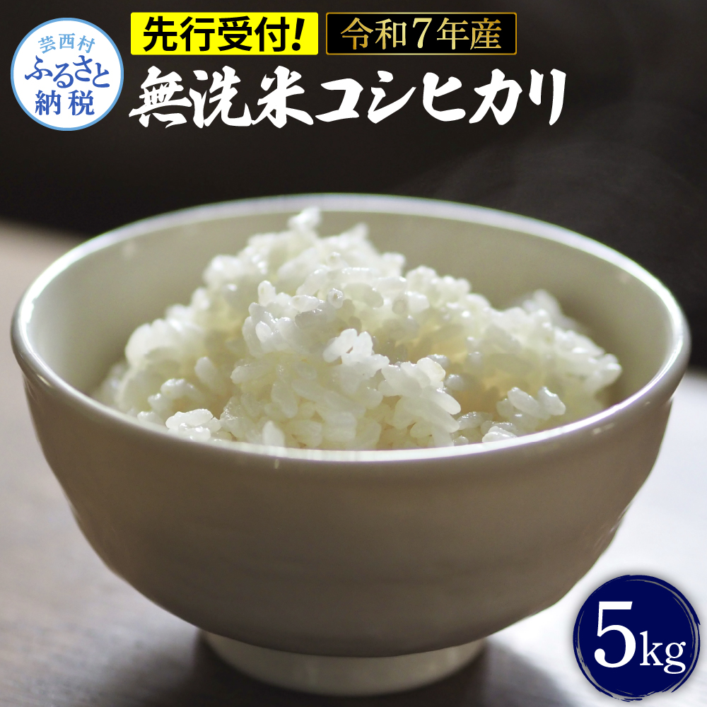 先行予約 令和7年産 無洗米コシヒカリ5キロ 5kg 米 白米 精米 新米 むせんまい こしひかり コシヒカリ ブランド米 おこめ こめ 飯 ご飯 ごはん おにぎり おいしい 常温 人気 