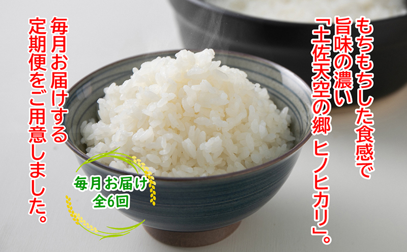 ★令和5年産★農林水産省の「つなぐ棚田遺産」に選ばれた棚田で育てられた 土佐天空の郷 ヒノヒカリ 10kg 定期便  毎月お届け　全6回