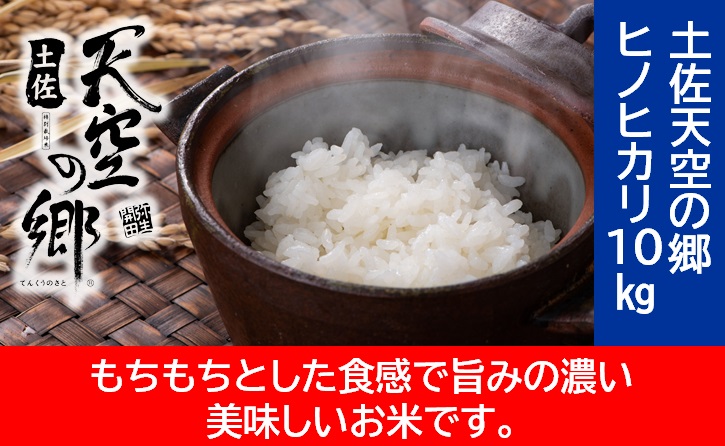 農林水産省の「つなぐ棚田遺産」に選ばれた棚田で育てられた棚田米　土佐天空の郷　ヒノヒカリ　10kg