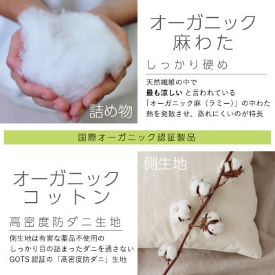 有機麻枕(レギュラー)【オーガニック認証製品】【1677765】