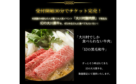 国産黒毛和牛 大川黒牛 ロース すき焼き用 スライス A4（250g×2パック） 国産 黒毛和牛 A4 ロース 牛肉 すき焼き すきやき スキヤキ 記念日 お祝い 牛 ビーフ 肉 食品 高知県 大川村 F6R-024