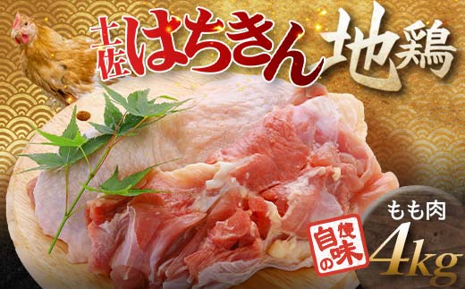 地鶏 土佐はちきん地鶏もも肉 4kg 地鶏 モモ肉 鶏肉 とり肉 とりにく 肉 高知県 大川村 F6R-102