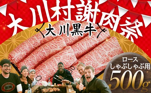 国産黒毛和牛 大川黒牛 ロース しゃぶしゃぶ用 スライス A4（250g×2パック） 国産 黒毛和牛 A4 ロース 牛肉 しゃぶしゃぶ 牛しゃぶ 鍋 牛 ビーフ 肉 食品 高知県 大川村 F6R-023