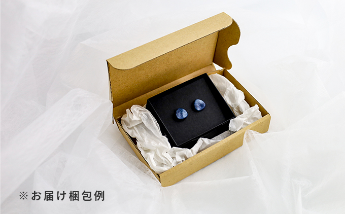 【奏華舎】〜装う土佐和紙〜 手漉き藍紙イヤリング（藍  / サンカク  / アレルギー対応）