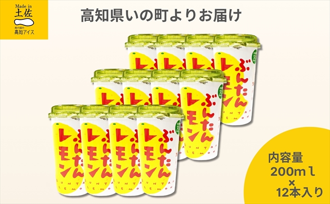 ぶんたんレモン　ストロータイプ　200ml　12本入り（高知アイス）