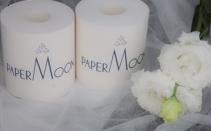 高級トイレットペーパー・ペーパームーン【白 / シングル / 40ロール】