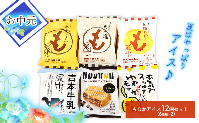 ★お中元★高知アイスの「もなかアイス」12個セット（6種類×２）