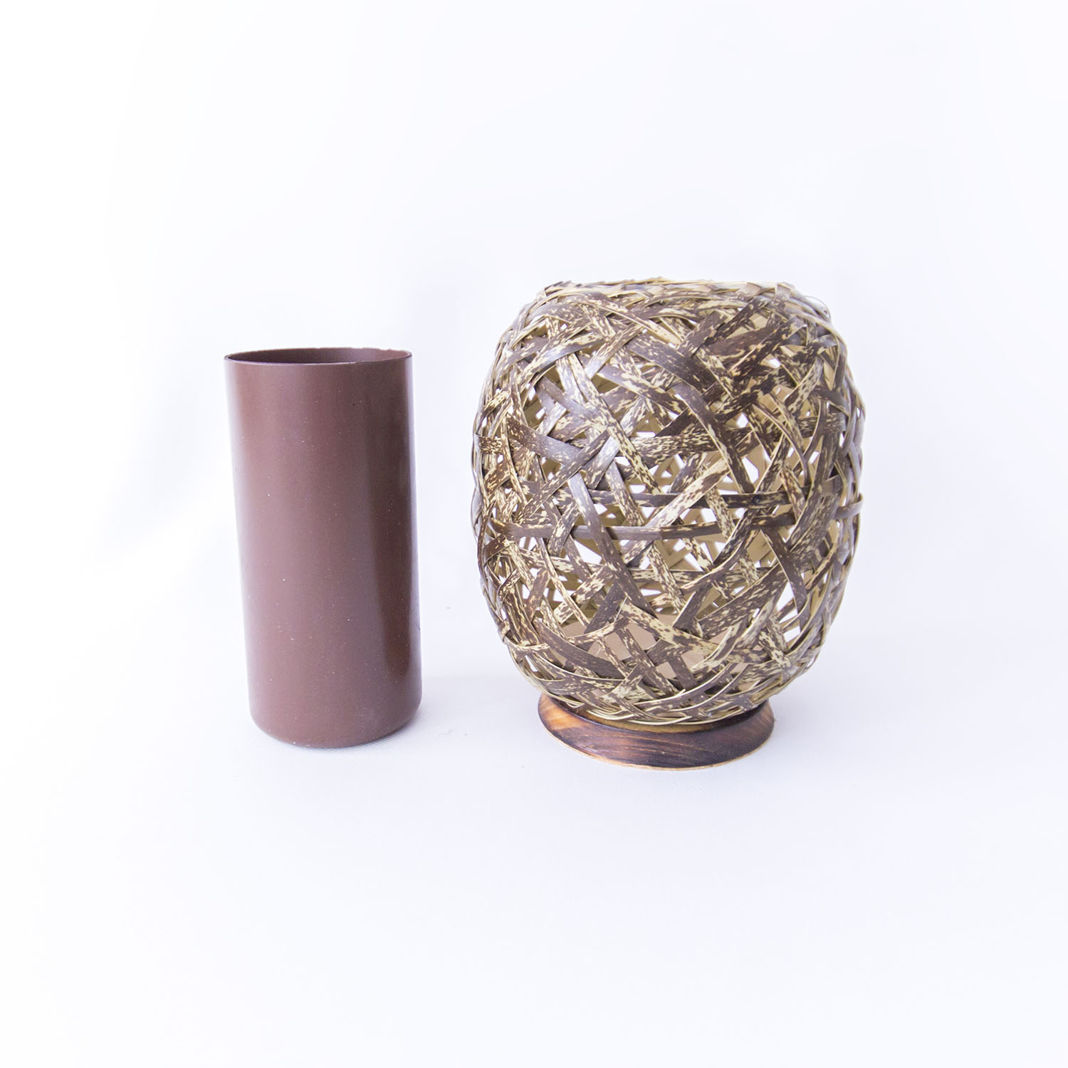 0160106 竹細工 花器 〜蓑篭(小)・虎斑竹〜
