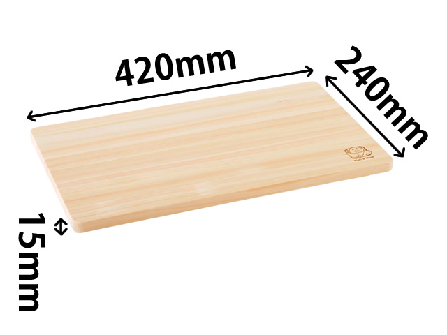 0091402　高知県産桧 うす型まな板 (長42cm　幅24cm　厚1.5cm)