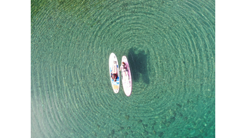仁淀ブルー最上流エリアでクリアSUP体験＆ドローン撮影！