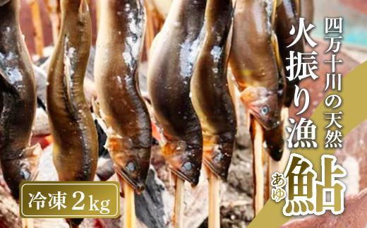 四万十川上流の天然鮎 新もの冷凍 火振り漁鮎 2kg ( 冷凍 6〜22尾 ) 鮎 あゆ アユ 川魚 高知県 四万十 天然 冷凍