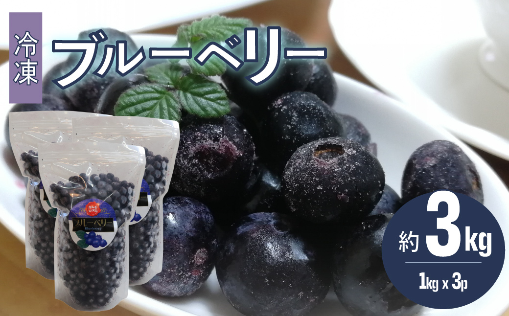 【ブルーベリー（冷凍）3kg】＜発送まで最大で４～６ヶ月程度お待たせする事があります＞