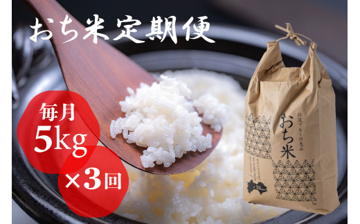 「おち米」定期便　(5kg × 3回)　産直　白米 