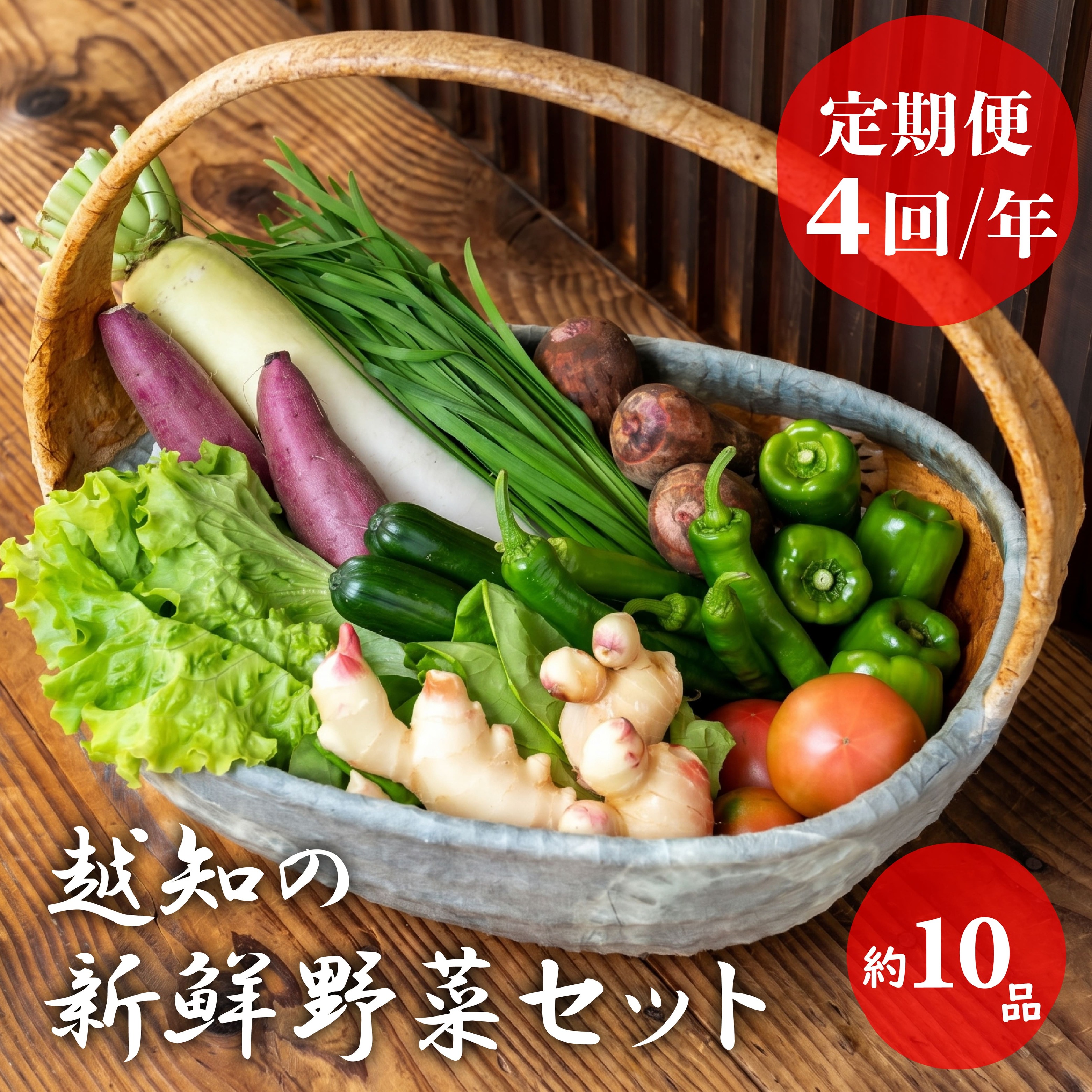 越知産市の季節の野菜セット(年4回発送)　産地直送　旬野菜