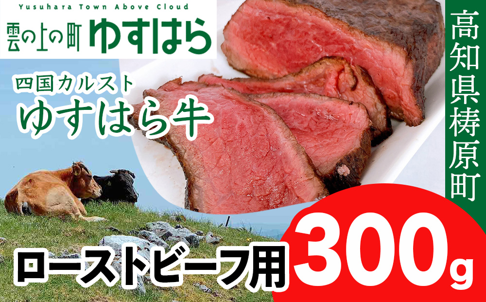 四国カルスト高原で育ったゆすはら牛 ローストビーフ用 300g　牛肉 和牛 黒毛 モモ肉 もも肉 オレイン酸 高知県産