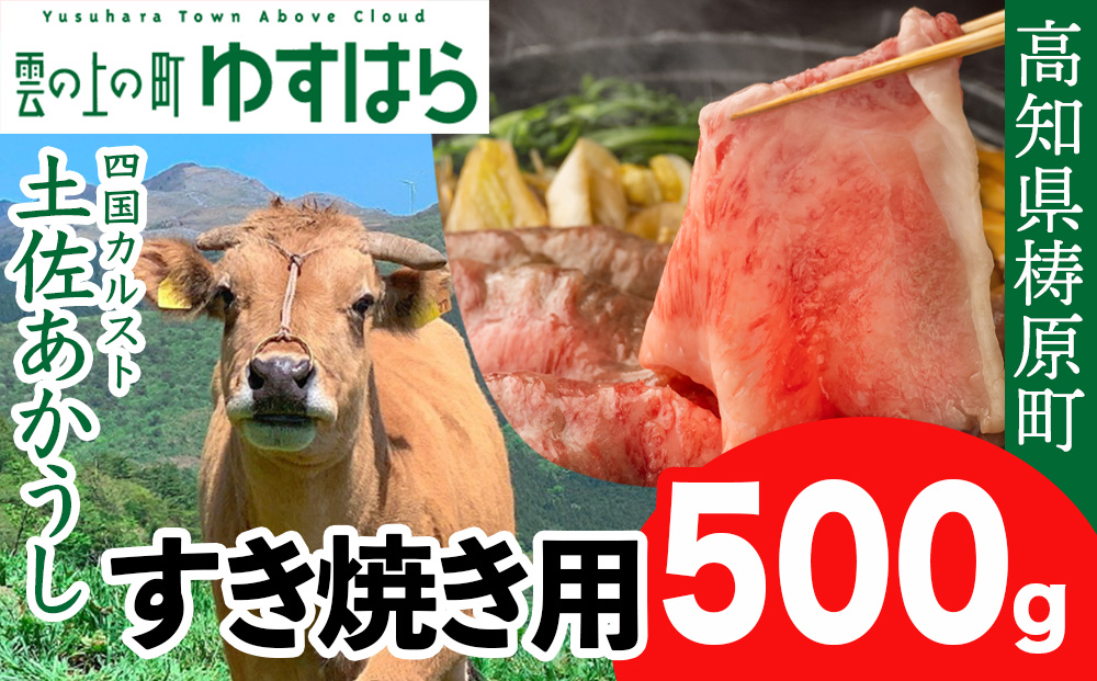 四国カルスト高原で育った土佐あかうし すき焼き用 500g　牛肉 和牛 赤毛 高知県産