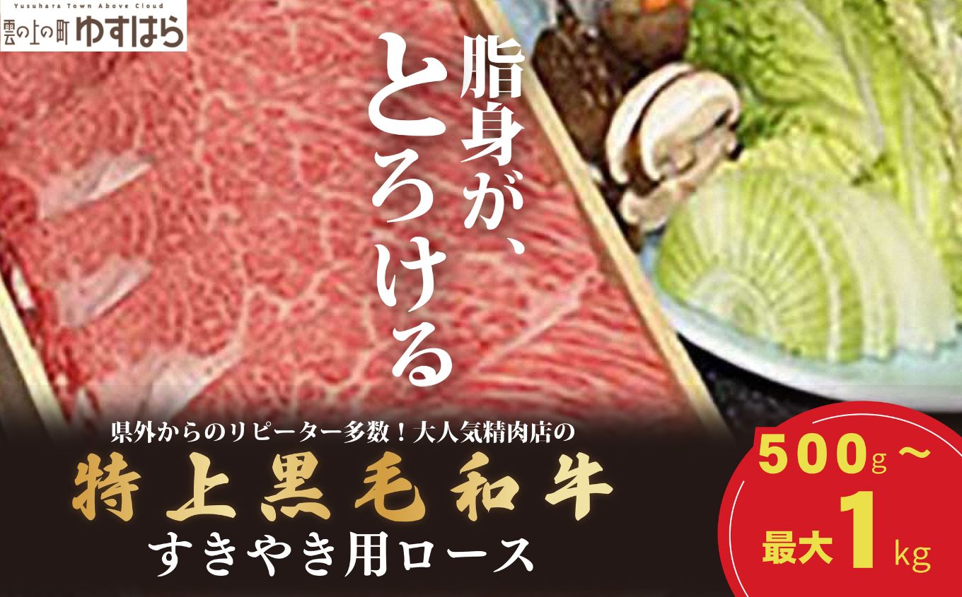 低温でも脂身がとろける梼原町産特上黒毛和牛 すき焼き用（500g）【GA05】牛肉 すき焼き すき焼き肉 国産 高知県産 冷凍便
