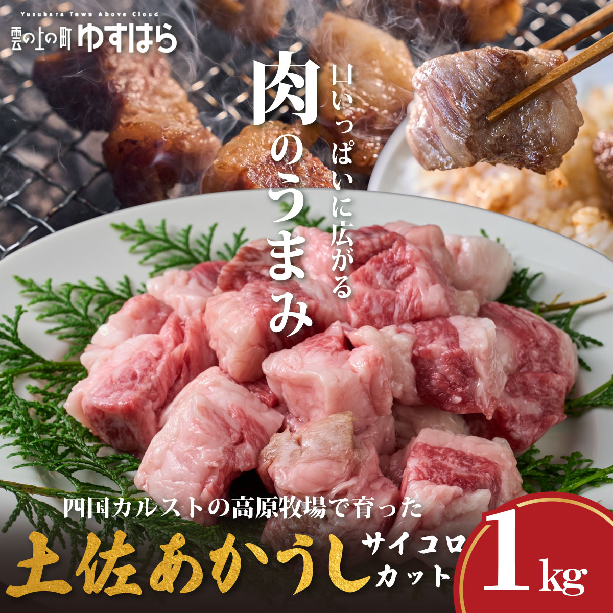 低温でも脂身がとろける土佐あかうしサイコロカット 1kg　牛肉 和牛 国産 BBQ オレイン酸 高知県産