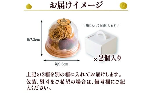 【新栗】1mm極細！とろけるモンブラン「しまんとプルミエモンブラン」2個／Qdr-A210