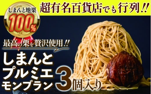 【新栗予約】1mm極細！とろけるモンブラン「しまんとプルミエモンブラン」3個／Qdr-211