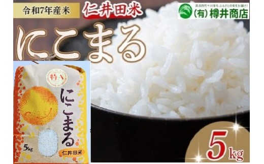 特A【令和7年産米】仁井田米「にこまる」（5kg）／Bti-Y09