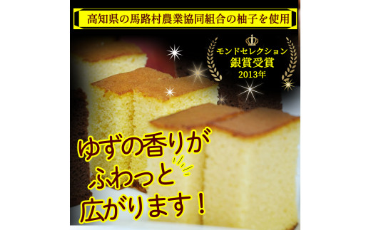 四万十の米粉カステラ【龍馬の太鼓判】プレーン＆ゆず半斤2本セット ／Bmu-C39