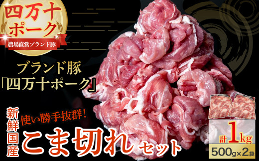 ◆丁度いい1.0㎏◆四万十町産◆新鮮国産ブランド豚こま切れセット Adf-A24