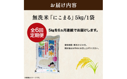 【6ヵ月便】罪悪感は必要ナシ！賢い選択「四万十町産 無洗米」5kg／Sbos-Z02