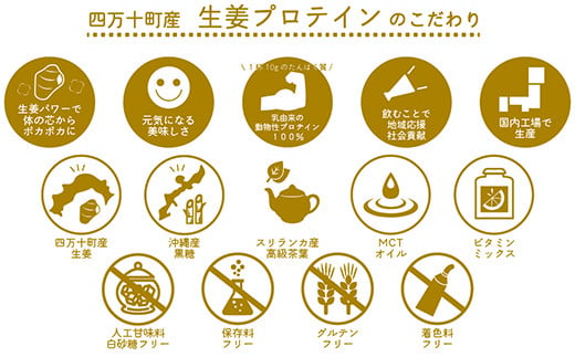 四万十町産生姜をたっぷり使用！クラファン291%達成の生姜プロテイン　3袋　／Org-06