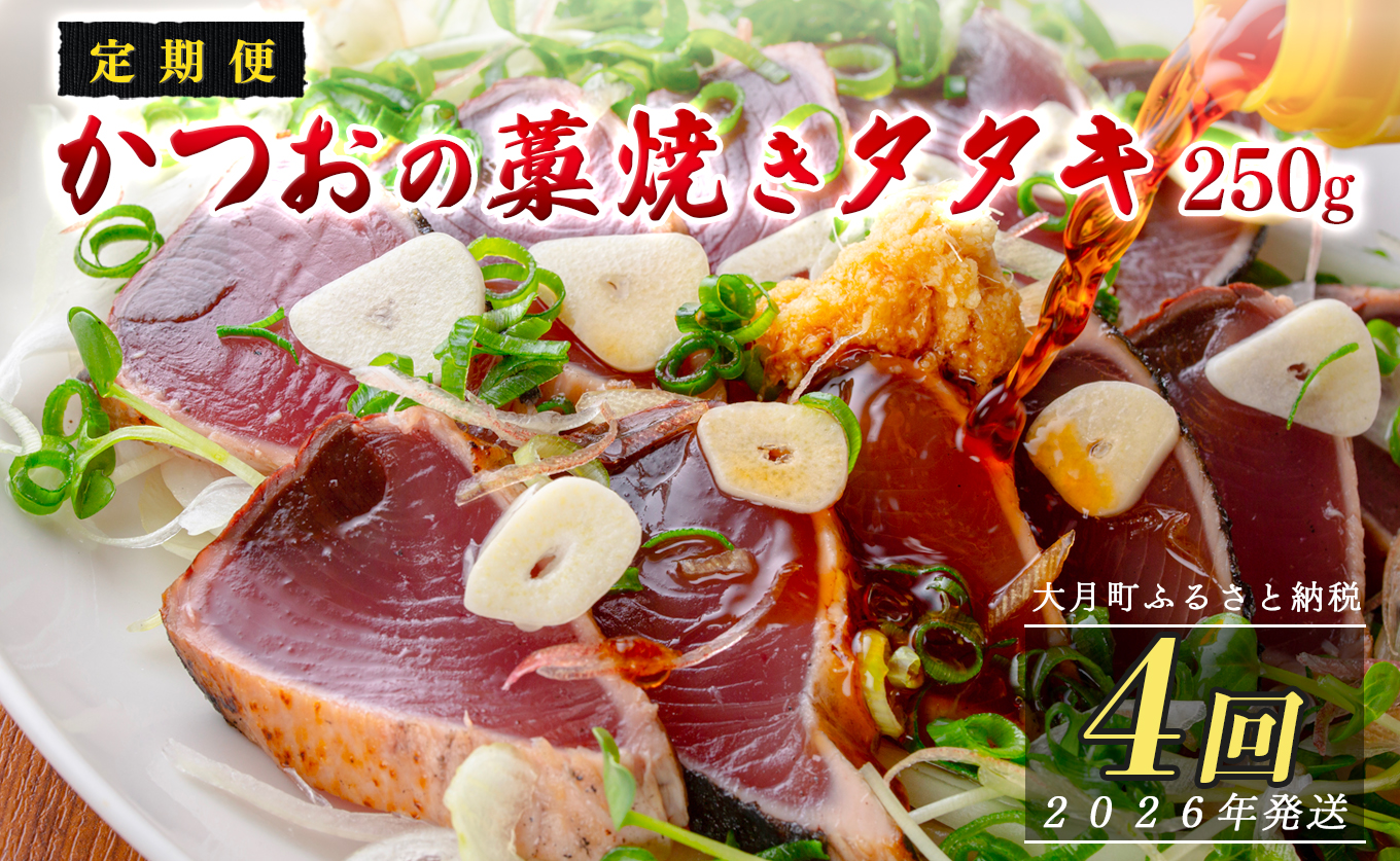【定期便4回】本場 高知 かつおの藁焼きたたき 250g以上 小分け 真空 パック｜新鮮 かつお カツオ 鰹 カツオのたたき かつおたたき 鰹のたたき かつおタタキ 個包装 冷凍 家飲み ごちそう ギフト 贈答 海鮮 魚介類 ランキング 産地直送