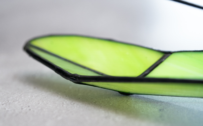 ステンドグラス　ジンジャーリーフのお香皿