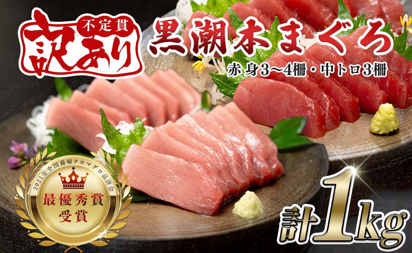 【訳アリ】養殖本マグロ 赤身 中トロセット 1kg 黒潮本まぐろ｜不定貫 不揃い 2種 刺身用 家庭用 養殖まぐろ 最優秀賞受賞 日本一 配達日指定可 本まぐろ まぐろ 鮪 訳あり ワケあり 小分け 丼 寿司 海鮮 魚 柵 産地直送 高知県 大月町