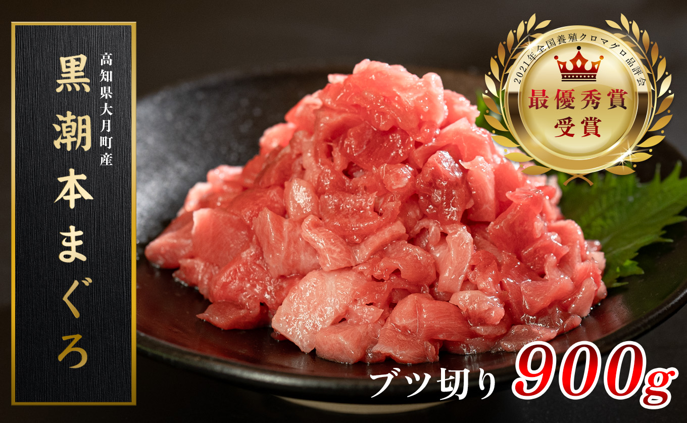 【高知県産 養殖本マグロ】ブツ切り900g 黒潮本まぐろ｜マグロ丼 最優秀賞受賞 日本一 本まぐろ クロマグロ 赤身 大トロ 中トロ トロ ミックス ぶつ切り まぐろ 鮪 小分け 個包装 ３種 丼 寿司 年末年始 産地直送 高知県 大月町