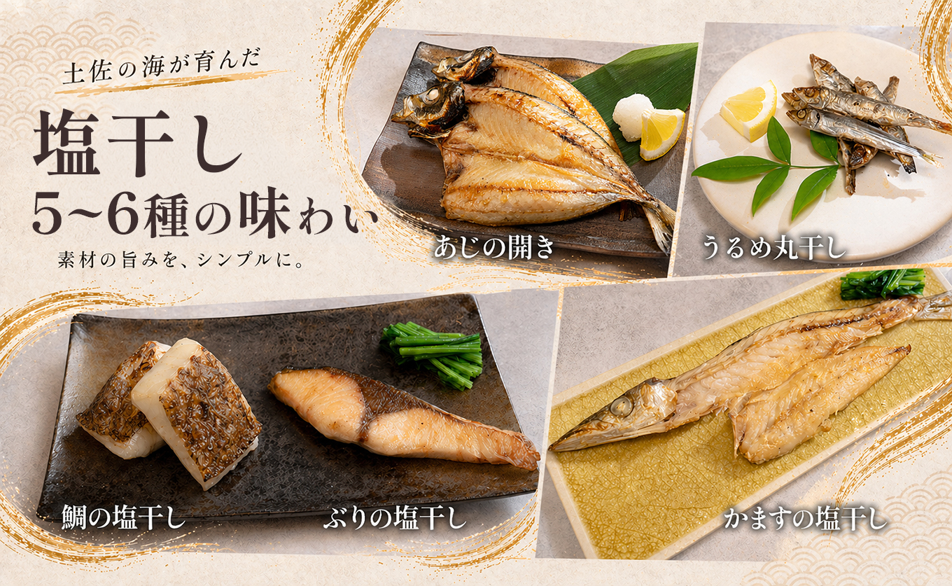 干物セット 5～6品 土佐の朝ごはん 干物 冷凍 個包装 焼き魚 ご飯のお供 5～6人前 母の日 父の日 ギフト 贈答 贈り物 御祝 内祝 お取り寄せ プレゼント お中元 お歳暮 旬 海産物 高知県 大月町産 国産 未来鮮魚株式会社 大月海産 産地直送