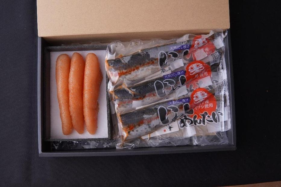 天然だし明太子（160g）と鰯めんたい（3尾）Aセット【辛子明太子】