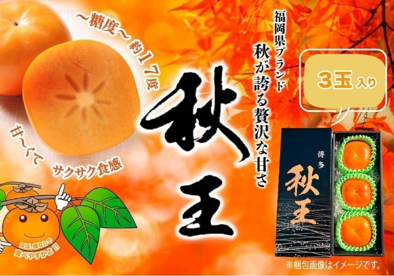 [2026年発送分・先行予約]秋王 3玉 約900g 柿 かき