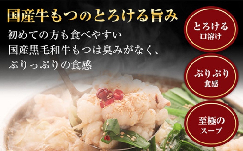 【計1.2キロ】国産黒毛和牛のもつ鍋 味噌味 6人前(3人前×2) もつ鍋一藤