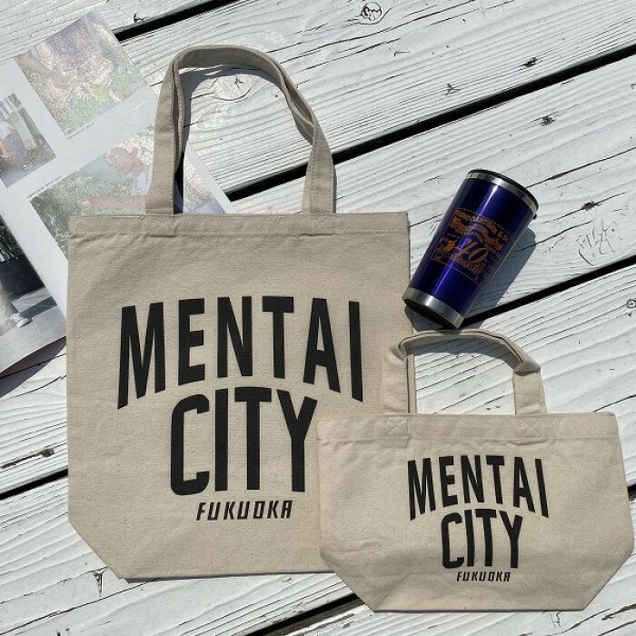 MENTAI CITY エコバッグ（ロゴ) 2個セット | 納税 返礼品 福岡 福岡県 福岡市 キャンバストートバッグ トート コットントート コットンバッグ エコ トートバック デイリー 福岡県福岡市 お取り寄せ 取り寄せ おしゃれ かわいい