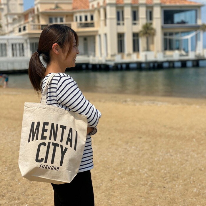 MENTAI CITY エコバッグ（ロゴ) 2個セット | 納税 返礼品 福岡 福岡県 福岡市 キャンバストートバッグ トート コットントート コットンバッグ エコ トートバック デイリー 福岡県福岡市 お取り寄せ 取り寄せ おしゃれ かわいい