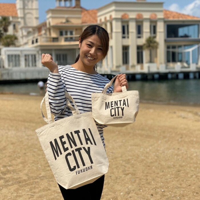 MENTAI CITY エコバッグ（ロゴ) 2個セット | 納税 返礼品 福岡 福岡県 福岡市 キャンバストートバッグ トート コットントート コットンバッグ エコ トートバック デイリー 福岡県福岡市 お取り寄せ 取り寄せ おしゃれ かわいい