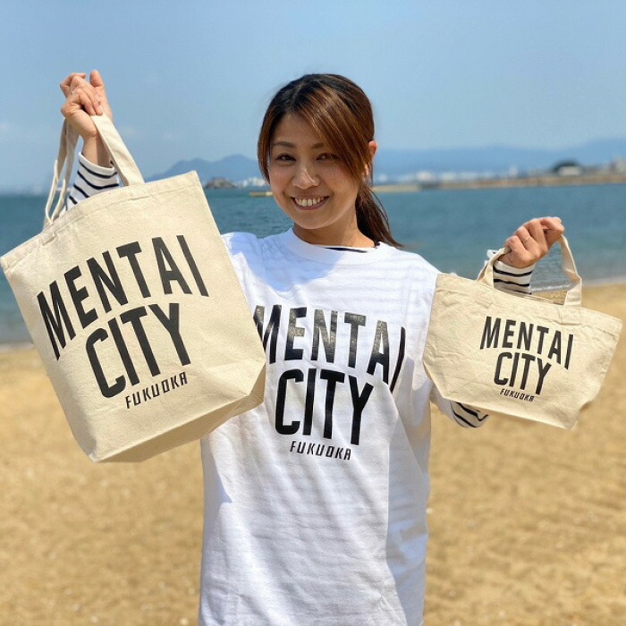 MENTAI CITY エコバッグ（ロゴ) 2個セット | 納税 返礼品 福岡 福岡県 福岡市 キャンバストートバッグ トート コットントート コットンバッグ エコ トートバック デイリー 福岡県福岡市 お取り寄せ 取り寄せ おしゃれ かわいい