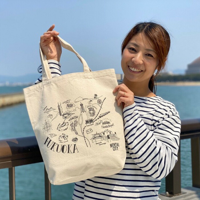 MENTAI CITY エコバッグ（MAP) 2個セット | 納税 返礼品 福岡 福岡県 福岡市 キャンバストートバッグ トート コットントート コットンバッグ エコ トートバック デイリー 福岡県福岡市 お取り寄せ 取り寄せ おしゃれ かわいい