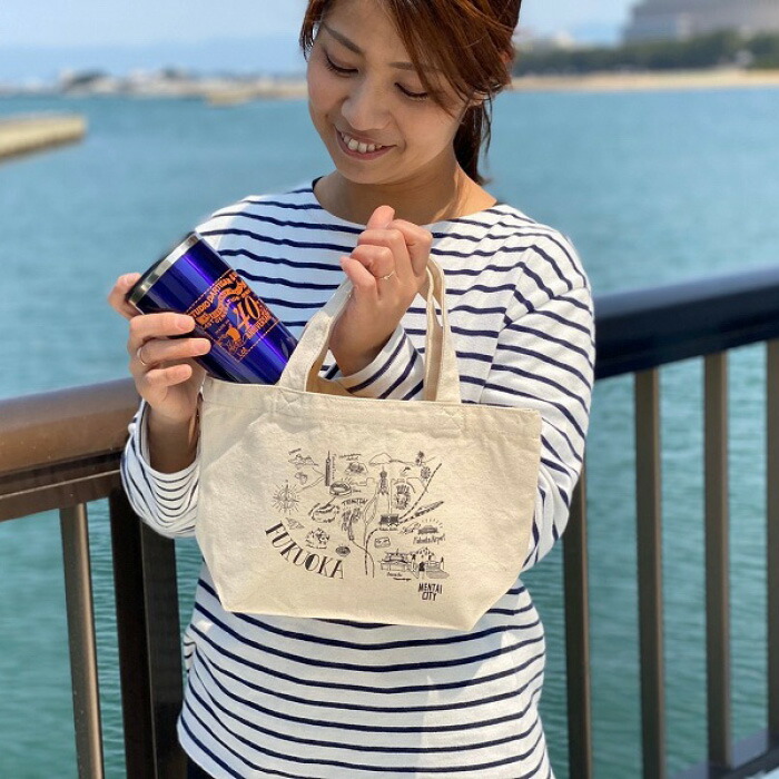 MENTAI CITY エコバッグ（MAP) 2個セット | 納税 返礼品 福岡 福岡県 福岡市 キャンバストートバッグ トート コットントート コットンバッグ エコ トートバック デイリー 福岡県福岡市 お取り寄せ 取り寄せ おしゃれ かわいい