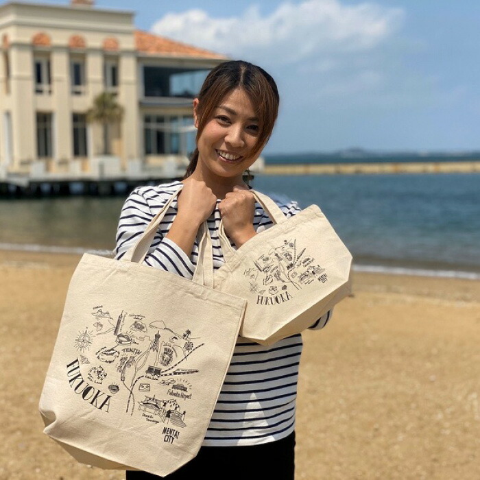 MENTAI CITY エコバッグ（MAP) 2個セット | 納税 返礼品 福岡 福岡県 福岡市 キャンバストートバッグ トート コットントート コットンバッグ エコ トートバック デイリー 福岡県福岡市 お取り寄せ 取り寄せ おしゃれ かわいい