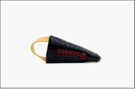 【ブラック】博多革工房HOMMONが作ったゴルフパター用ヘッドカバー【クロコダイル】