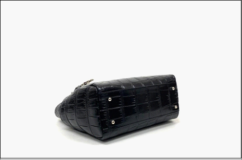 【ブラック】博多革工房HOMMONが作ったゴルフカートバッグ【クロコダイル】