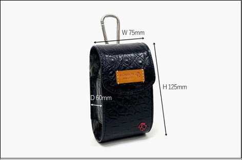 【ブラック】博多革工房HOMMONが作ったゴルフ距離計ケース【クロコダイル】